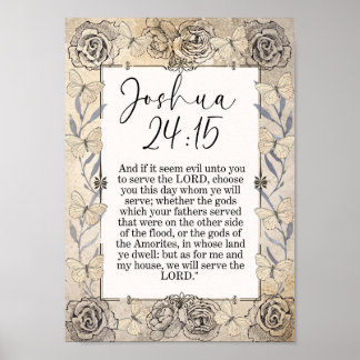 Joshua Bible Verse WallArt Poster