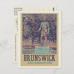 Joshua Chamberlain statue Brunswick Maine USA Postcard