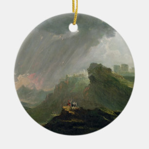 Joshua Commanding the Sun to Stand Still Upon Gibe Ceramic Tree Decoration
