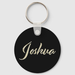 Joshua Name whitegold Button Schlüsselanhänger Key Ring
