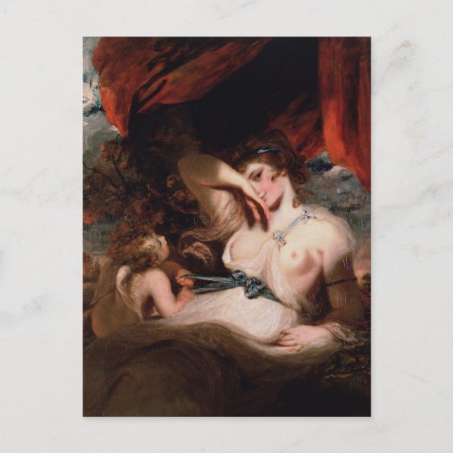 Joshua Reynolds- Cupid Unfastening Girdle of Venus Postcard (Front)