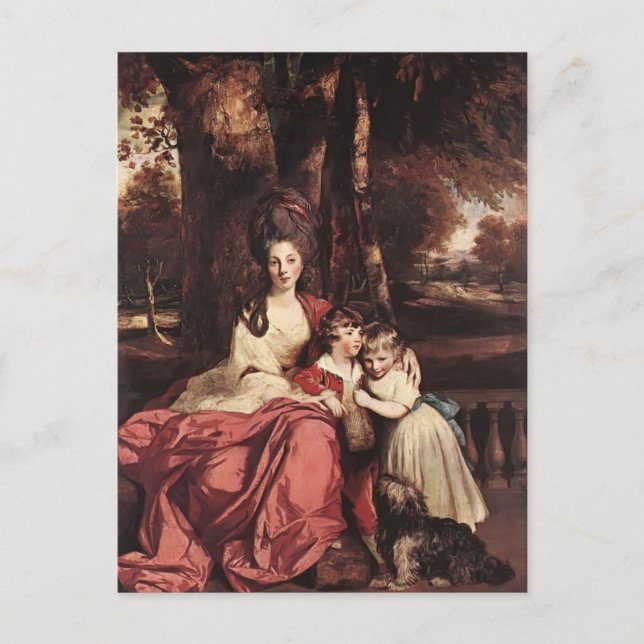 Joshua Reynolds- Lady Delm and her Children Postcard (Front)
