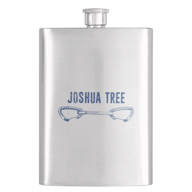 Joshua Tree California Climbing Quickdraw Hip Flask (Front)