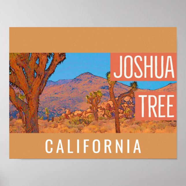 Joshua Tree California Retro Travel Poster (Front)