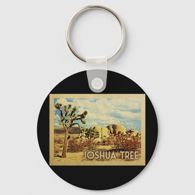 Joshua Tree California Vintage Travel Key Ring (Front)