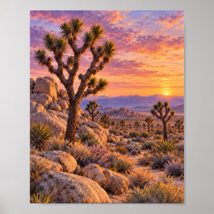Joshua Tree Desert Sunset Wall Art