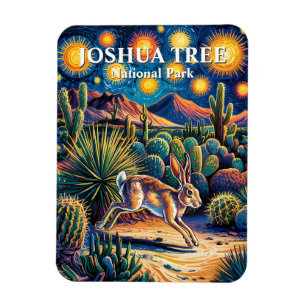 Joshua Tree Desert Wildlife Jackrabbit Colorful Magnet