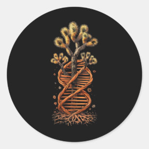 Joshua Tree Dna Nature Art Lover Wildlife Hiking O Classic Round Sticker