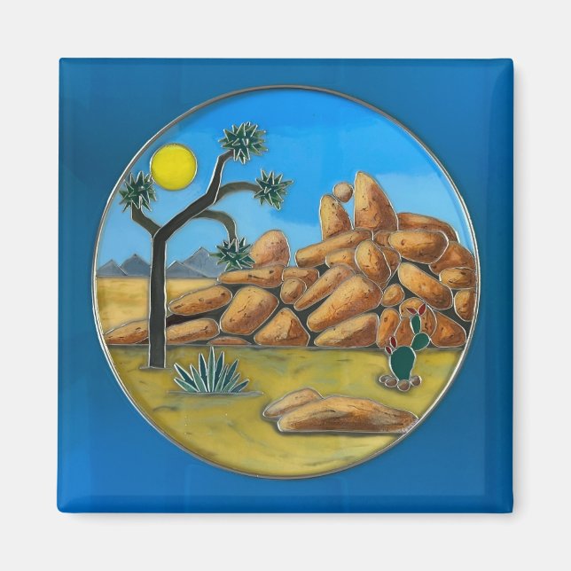 Joshua Tree- Fish Rock Button Magnet (Front)