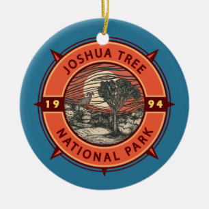 Joshua Tree National Park Bighorn Sheep Compass Ceramic Tree Decoration