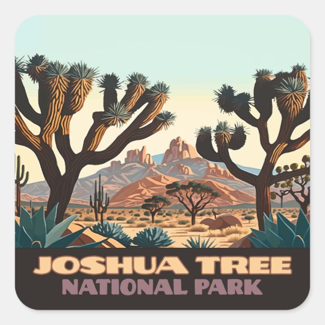 Joshua Tree National Park California Desert  Square Sticker (Front)