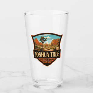 Joshua Tree National Park Illustration Retro Glass