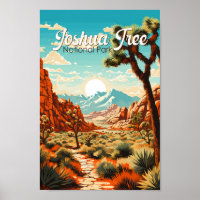 Joshua Tree National Park Illustration Retro