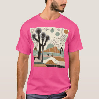 Joshua Tree National Park Line Art Vintage Hiking T-Shirt