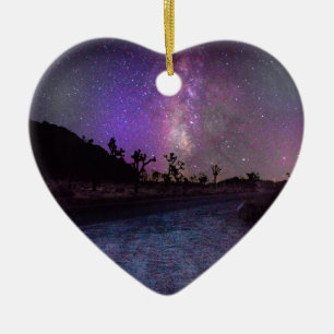 Joshua tree National Park milky way Ceramic Tree Decoration