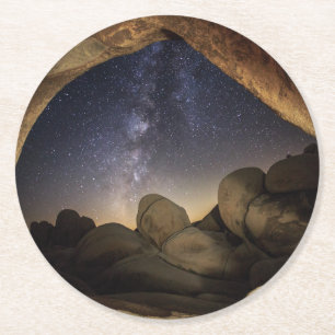 Joshua Tree National Park Night Sky Round Paper Coaster