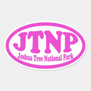 Joshua Tree National Park pink oval sticker