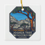 Joshua Tree National Park Retro Emblem Ceramic Ornament<br><div class="desc">Joshua Tree vector artwork. The park is named for the region’s twisted,  bristled Joshua trees,  the park straddles the cactus-dotted Colorado Desert and the Mojave Desert.</div>