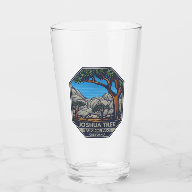 Joshua Tree National Park Retro Emblem Glass (Front)