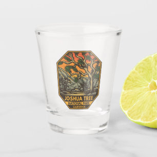 Joshua Tree National Park Sunset Retro Emblem Shot Glass