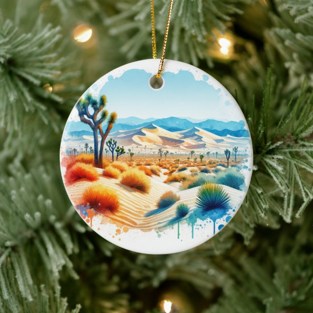 Joshua Tree National Park Turkey Flats Sand Dunes  Ceramic Tree Decoration (Tree)