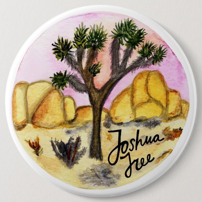 Joshua Tree National Park Watercolor 6 Cm Round Badge (Front)