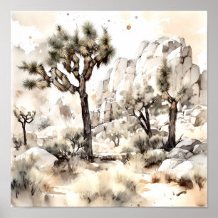 Joshua Tree National Park Watercolor Poster