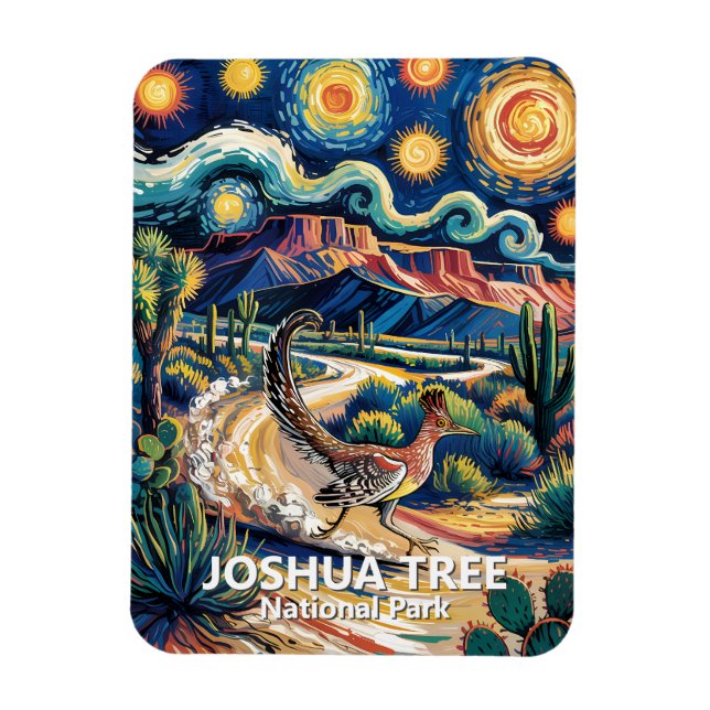 Joshua Tree Roadrunner Colorful Desert Landscape Magnet (Vertical)