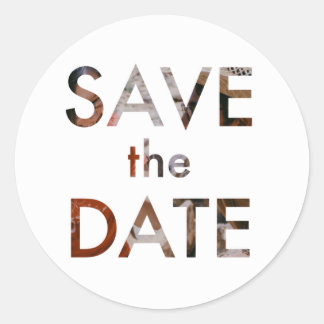 "Joshua Tree" - Round Sticker Save the Date