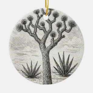 joshua tree sketch desert sketch art ceramic tree decoration