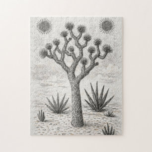 joshua tree sketch   desert sketch art jigsaw puzzle