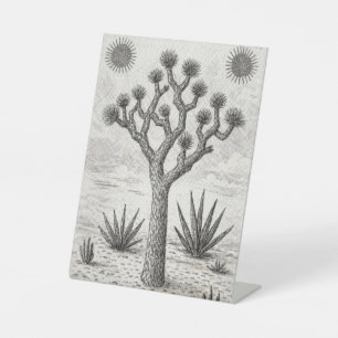 joshua tree sketch desert sketch art pedestal sign