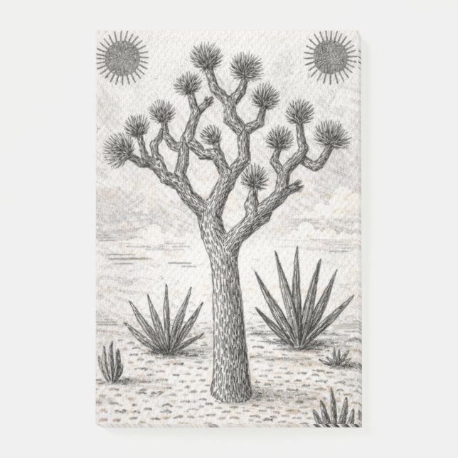 joshua tree sketch | desert sketch art post-it notes (Front)