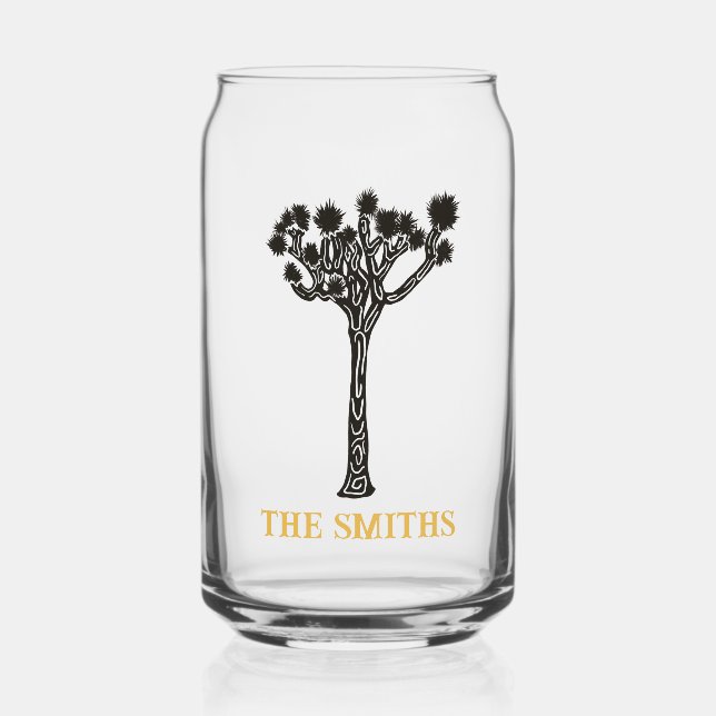 Joshua Tree Wedding Favours  Can Glass (Front)