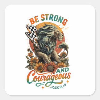 Joshus 1:9 square sticker