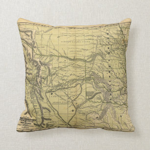 Josiah Gregg's 1844 Map of the Indian Territory Cushion
