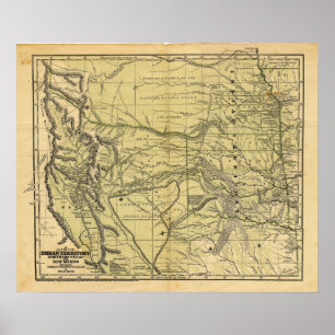 Josiah Gregg's 1844 Map of the Indian Territory Poster