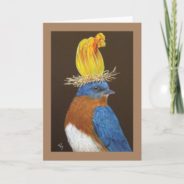 Josiah the bluebird greeting card (Front)