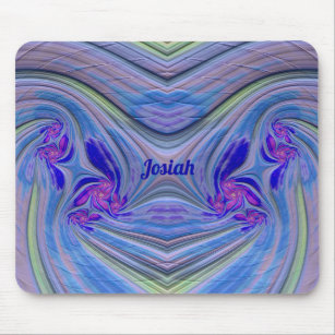 JOSIAH ~ Zany Purple, Blue, Green and Pink Mouse P Mouse Pad