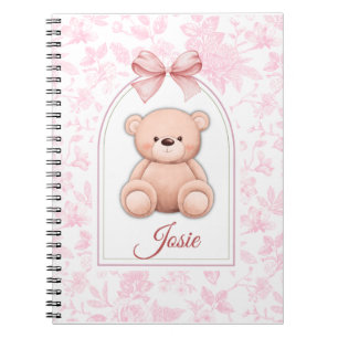 Josie   Custom Pink Teddy Bear Nursery Design  Notebook