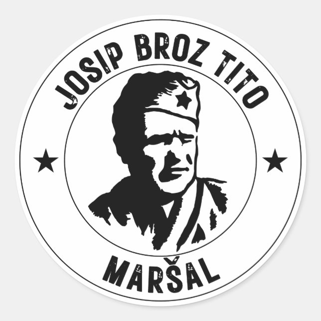 Josip Broz Tito Maršal Classic Round Sticker (Front)