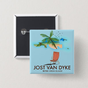 jost van dyke British Virgin Islands. 15 Cm Square Badge