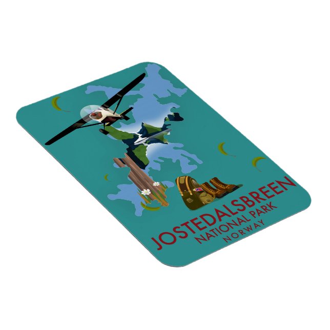 Jostedalsbreen National Park Flight poster Magnet (Right Side)