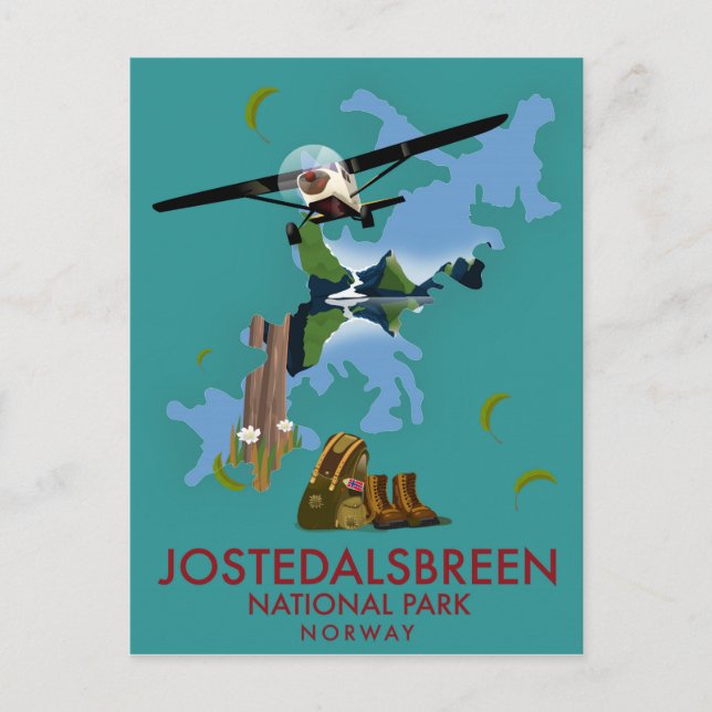 Jostedalsbreen National Park Flight poster Postcard (Front)