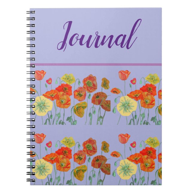 Journal Book Pansy Pastel Purple Vintage Floral (Front)