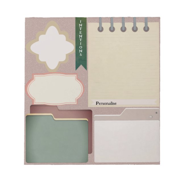 Journal Diary Pink Personal ScrapbookPaper Notepad (Front)