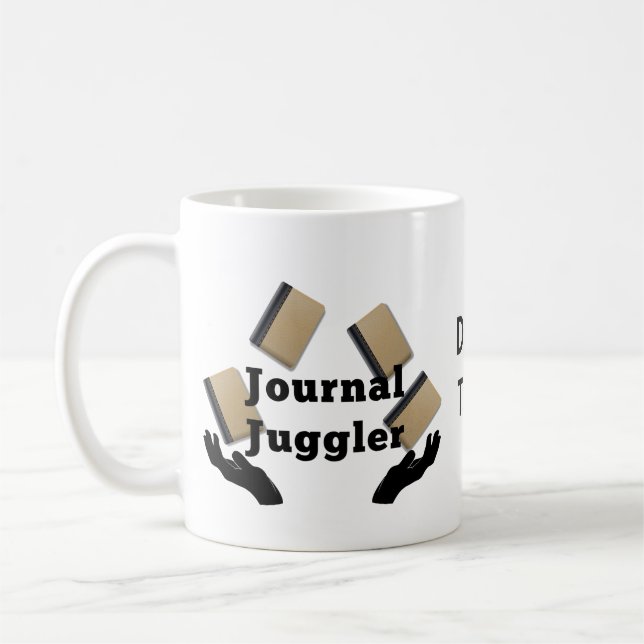 Journal Juggler Coffee Mug (Left)