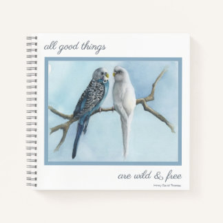 Journal Note Birds Budgies Sketch book write diary