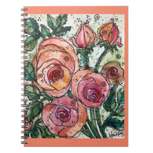Journal/Notebook– Coral/Peach Roses Notebook