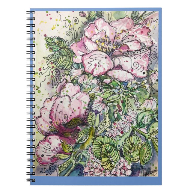 Journal/Notebook- "Peonies & Dogwood" Notebook (Front)